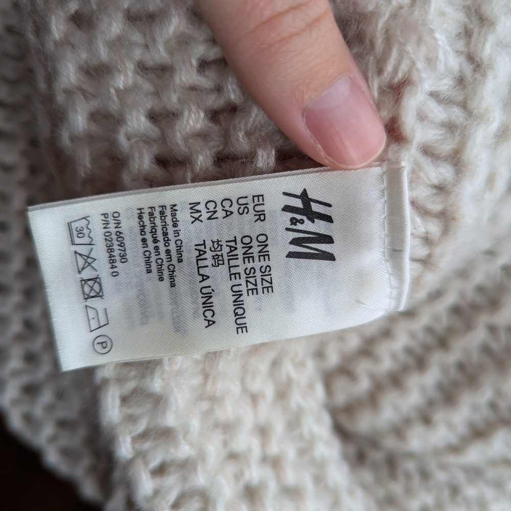 Cream Knit Circle Infinity Scarf - Picture 3 of 3